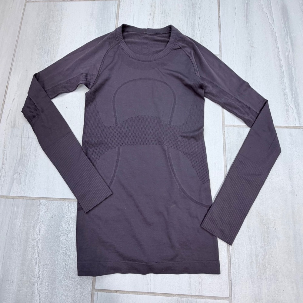 Lululemon Swiftly Tech Long Sleeve Plum Purple Running Top Size 4